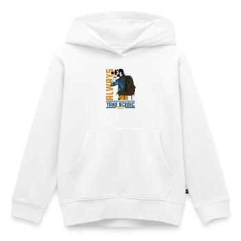 Immer eine landschaftlich reizvolle Route Abenteuer nehmen - Kinder Premium Organic Hoodie - Weiß - Vorne - AI Model Kid Female (0cm)