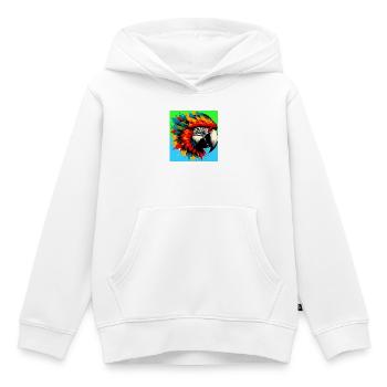 perroquet - Sweat Premium à capuche enfant bio - blanc - Devant - AI Model Kid Female (0cm)