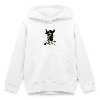 Jupes Lamas - Sweat Premium à capuche enfant bio - blanc - Devant - AI Model Kid Female (0cm)