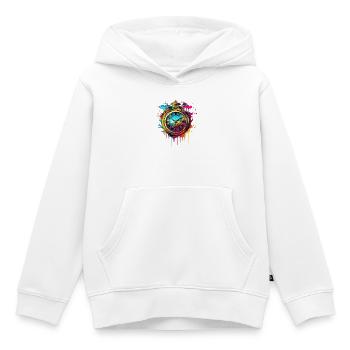 Uhr - Zeit - Zeitlos - Kinder Premium Organic Hoodie - Weiß - Vorne - AI Model Kid Female (0cm)