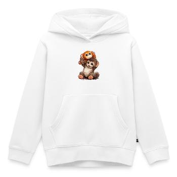 Cute Monkey Punch Japanese Meme - Kinder Premium Organic Hoodie - Weiß - Vorne - AI Model Kid Female (0cm)