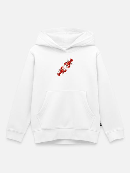 Roter Hummer - Kinder Premium Organic Hoodie - Weiß