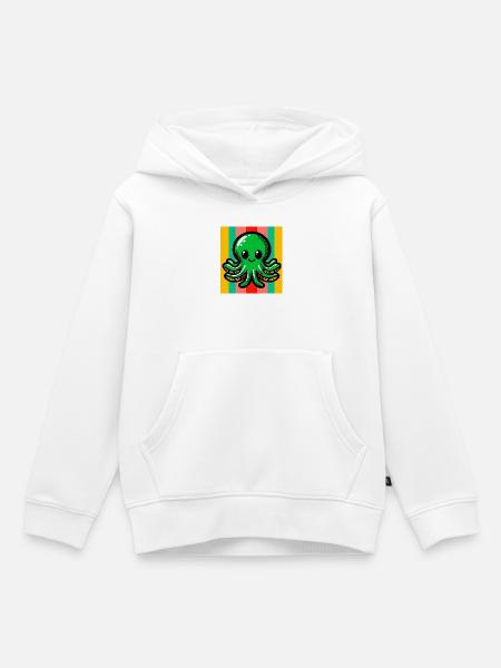Krake - Kinder Premium Organic Hoodie - Weiß