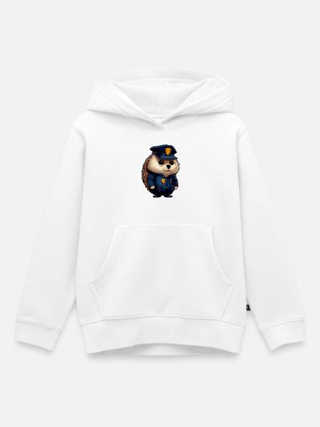 Igel Polizei - Kinder Premium Organic Hoodie - Weiß