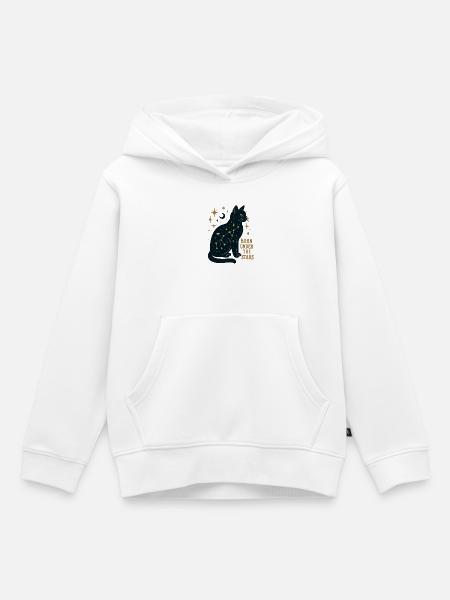 Sternenkatze Konstellation - Kinder Premium Organic Hoodie - Weiß