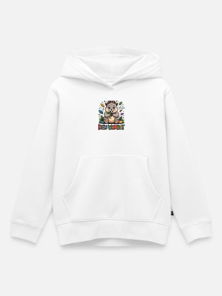Dein Wombat - Kinder Premium Organic Hoodie - Weiß