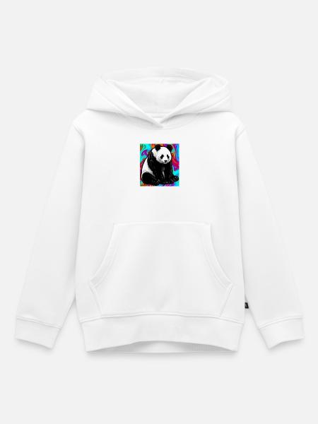 Panda - Kinder Premium Organic Hoodie - Weiß