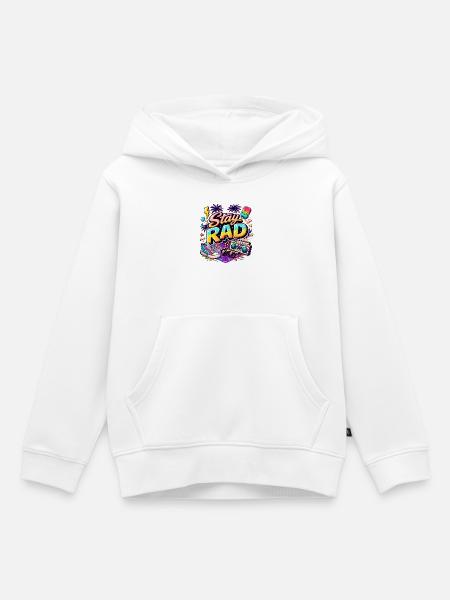 Stay Rad Neon 90s Vibe - Kinder Premium Organic Hoodie - Weiß