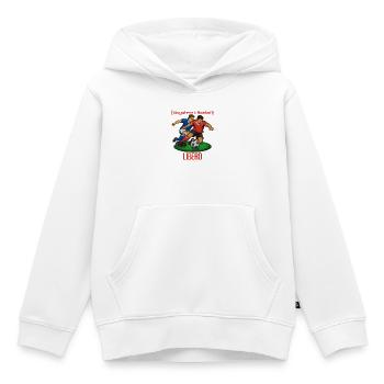 Duel Ball Libero : Partout & Nulle part - Sweat Premium à capuche enfant bio - blanc - Devant - AI Model Kid Female (0cm)