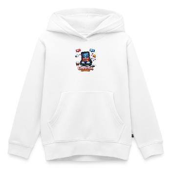 Connectés mais seuls - Sweat Premium à capuche enfant bio - blanc - Devant - AI Model Kid Female (0cm)