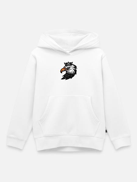 Adler Kopf Krone - Kinder Premium Organic Hoodie - Weiß