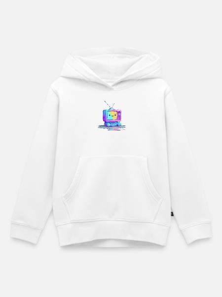 Regenbogen TV Kuscheltier - Kinder Premium Organic Hoodie - Weiß