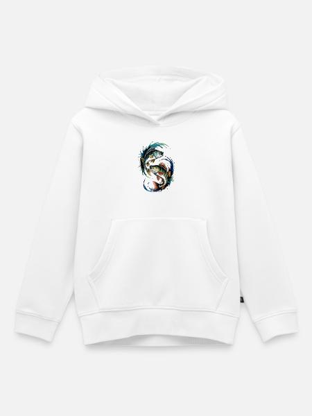 Barsch Angeln - Kinder Premium Organic Hoodie - Weiß