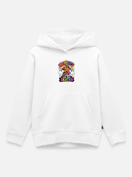 Skate Capybara Regenbogen - Kinder Premium Organic Hoodie - Weiß