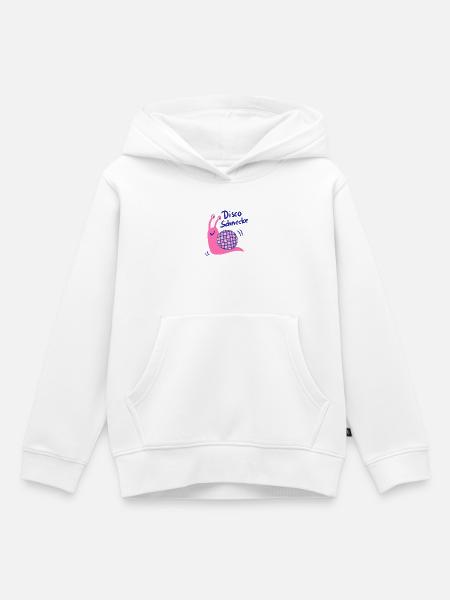 Disco Schnecke mit Glitzerball - Kinder Premium Organic Hoodie - Weiß