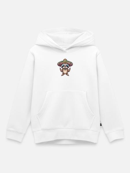 Faultier Lustig Sombrero - Kinder Premium Organic Hoodie - Weiß