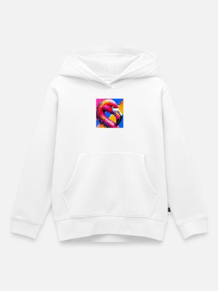 Flamingo - Kinder Premium Organic Hoodie - Weiß