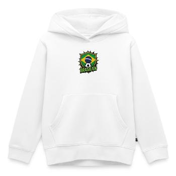 Brasilien Fußball Shield - Kinder Premium Organic Hoodie - Weiß - Vorne - AI Model Kid Female (0cm)