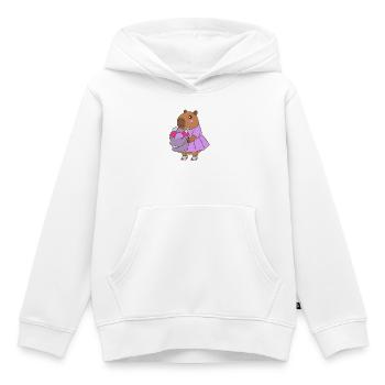 Kawaii Cute Capybara Sweet Treat –Summer art - Kids Premium Organic Hoodie - white - Front - AI Model Kid Female (0cm)