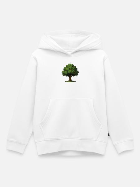 Apfelbaum im Waldstil - Kinder Premium Organic Hoodie - Weiß