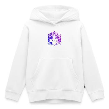 Idée cadeau pour le percussionniste avec batterie - Sweat Premium à capuche enfant bio - blanc - Devant - AI Model Kid Female (0cm)