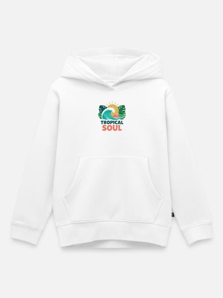 Tropische Seelenwelle - Kinder Premium Organic Hoodie - Weiß