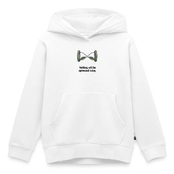 Nothing Will Be Optimized Today - Kinder Premium Organic Hoodie - Weiß - Vorne - AI Model Kid Female (0cm)