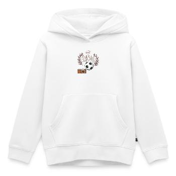 Caméra de football vintage - Sweat Premium à capuche enfant bio - blanc - Devant - AI Model Kid Female (0cm)