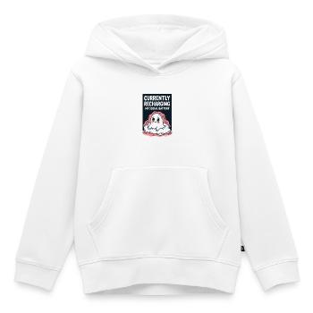 Niveau de charge : Ma batterie sociale - Sweat Premium à capuche enfant bio - blanc - Devant - AI Model Kid Female (0cm)