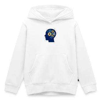 Head full of gears - Kids Premium Organic Hoodie - white - Front - AI Model Kid Female (0cm)