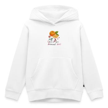 Doux été 2026 - Sweat Premium à capuche enfant bio - blanc - Devant - AI Model Kid Female (0cm)