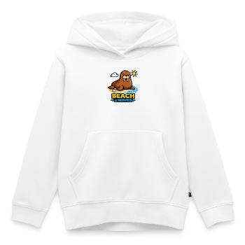 Morse sur la plage : plage et vagues - Sweat Premium à capuche enfant bio - blanc - Devant - AI Model Kid Female (0cm)