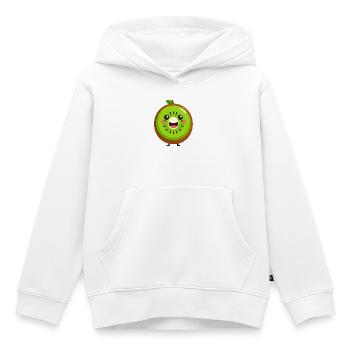 Sourire Kawaii Kiwi - Sweat Premium à capuche enfant bio - blanc - Devant - AI Model Kid Female (0cm)