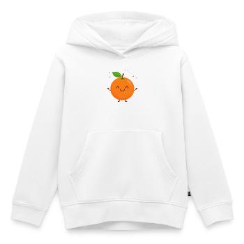 Mascotte orange de Kawaii - Sweat Premium à capuche enfant bio - blanc - Devant - AI Model Kid Female (0cm)