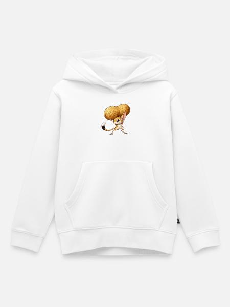 Maus mit Erdnuss-Riese - Kinder Premium Organic Hoodie - Weiß