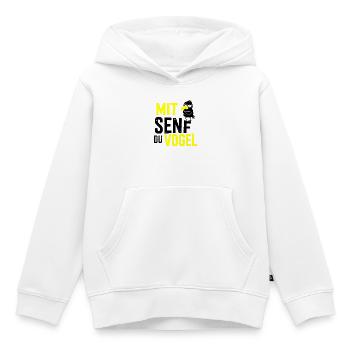 Mit Senf du Vogel, Bratwurst mit Senf - Kinder Premium Organic Hoodie - Weiß - Vorne - AI Model Kid Female (0cm)