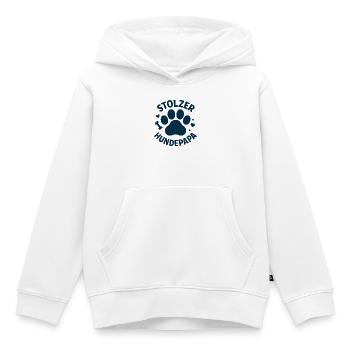 Stolzer Hundepapa Pfoten Logo - Kinder Premium Organic Hoodie - Weiß - Vorne - AI Model Kid Female (0cm)