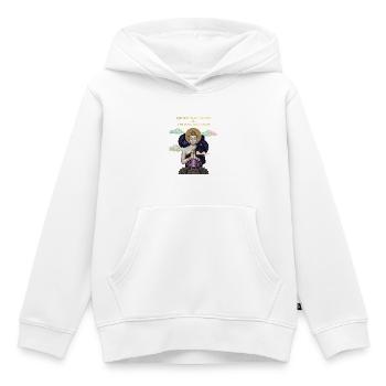 Citation inspirante du Bouddha de la pleine conscience - Sweat Premium à capuche enfant bio - blanc - Devant - AI Model Kid Female (0cm)