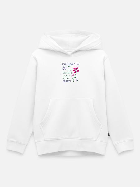 Schulstart 2026 - Kinder Premium Organic Hoodie - Weiß