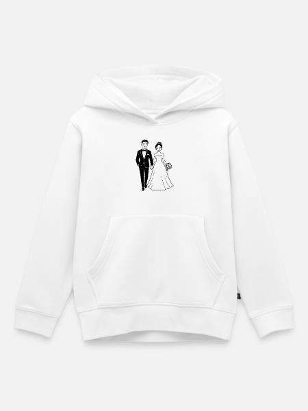 Brautpaar Silhouette Schwarz - Kinder Premium Organic Hoodie - Weiß