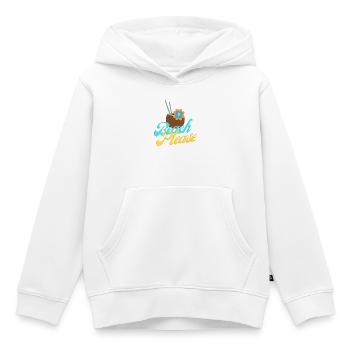 Strand, bitte Kokosnuss spritzen - Kinder Premium Organic Hoodie - Weiß - Vorne - AI Model Kid Female (0cm)