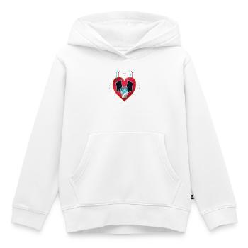 Cœur Astro-Tech Neon - Sweat Premium à capuche enfant bio - blanc - Devant - AI Model Kid Female (0cm)