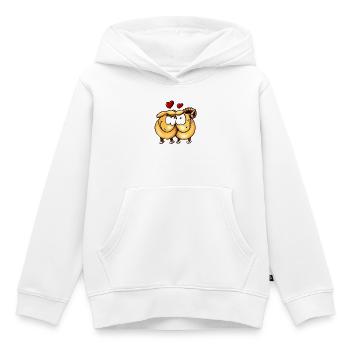 Lotte et Kalle amoureuses - Sweat Premium à capuche enfant bio - blanc - Devant - AI Model Kid Female (0cm)