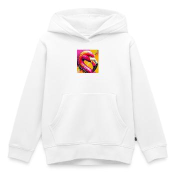 flamingo - Kids Premium Organic Hoodie - white - Front - AI Model Kid Female (0cm)