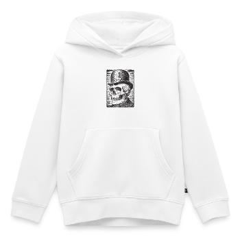 Skull with bowler hat - Kids Premium Organic Hoodie - white - Front - AI Model Kid Female (0cm)