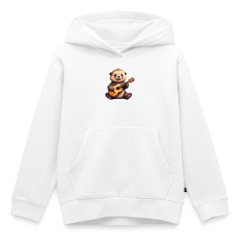 Little cartoon otter playing the guitar – Cool - Kids Premium Organic Hoodie - white - Front - AI Model Kid Female (0cm)
