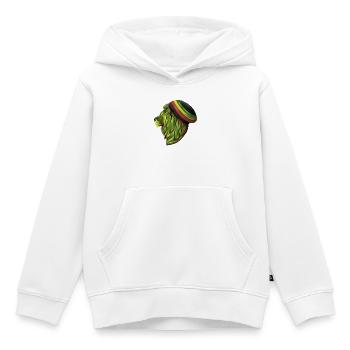 Tête de lion rastafari - Sweat Premium à capuche enfant bio - blanc - Devant - AI Model Kid Female (0cm)