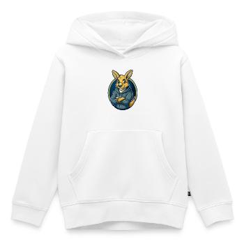 Kangaroo Kawaii Maskottchen Cartoon Clipart Logo Abzeichen - Kinder Premium Organic Hoodie - Weiß - Vorne - AI Model Kid Female (0cm)