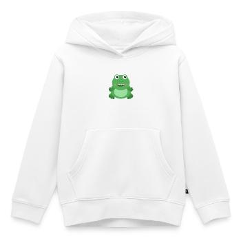 Grenouille Joyeuse - Sweat Premium à capuche enfant bio - blanc - Devant - AI Model Kid Female (0cm)