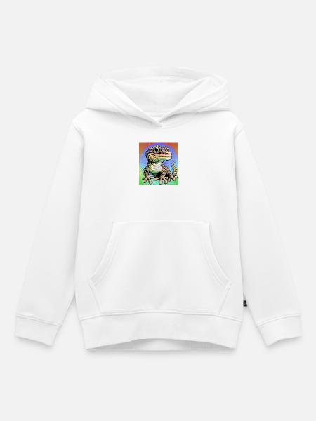 Gecko - Kinder Premium Organic Hoodie - Weiß